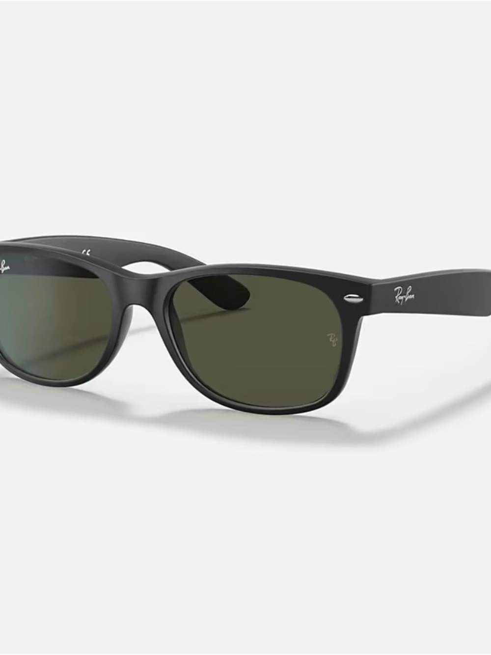 Ray-Ban Black Frame Sunglasses with Dark Green Lenses